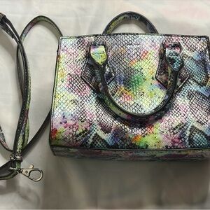 Aldo Colorful Snakeskin Satchel